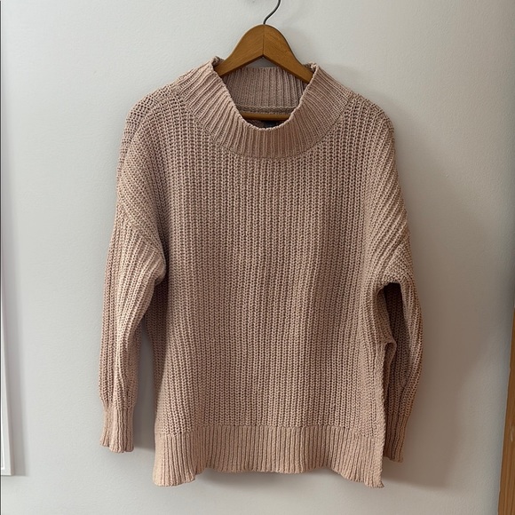 aerie Sweaters - Aerie Cream Mock Neck Sweater with Ribbed Texture